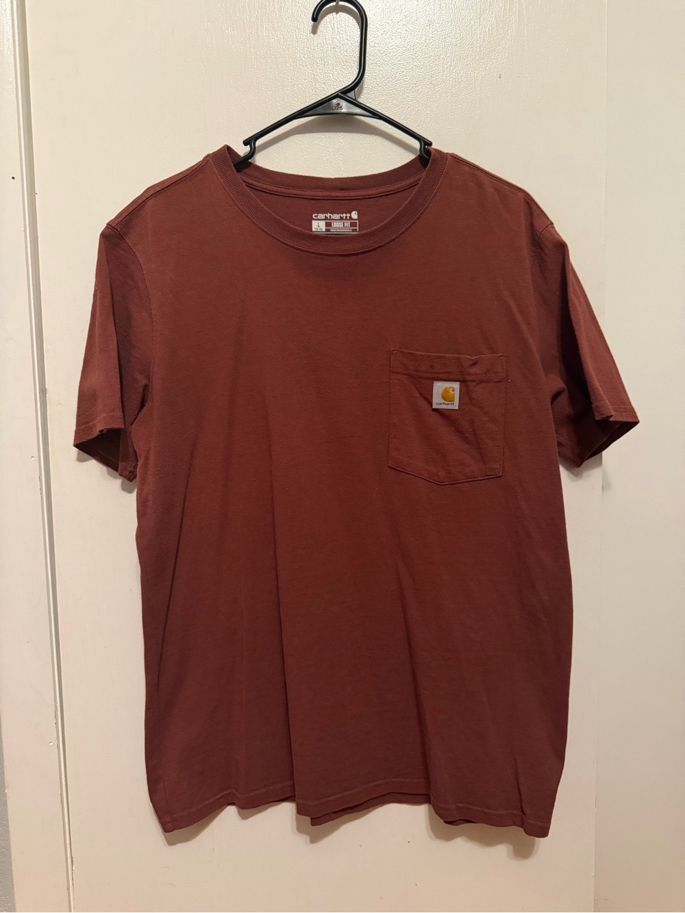 Carhartt Short-Sleeve Pocket T-Shirt in Rust/maroon